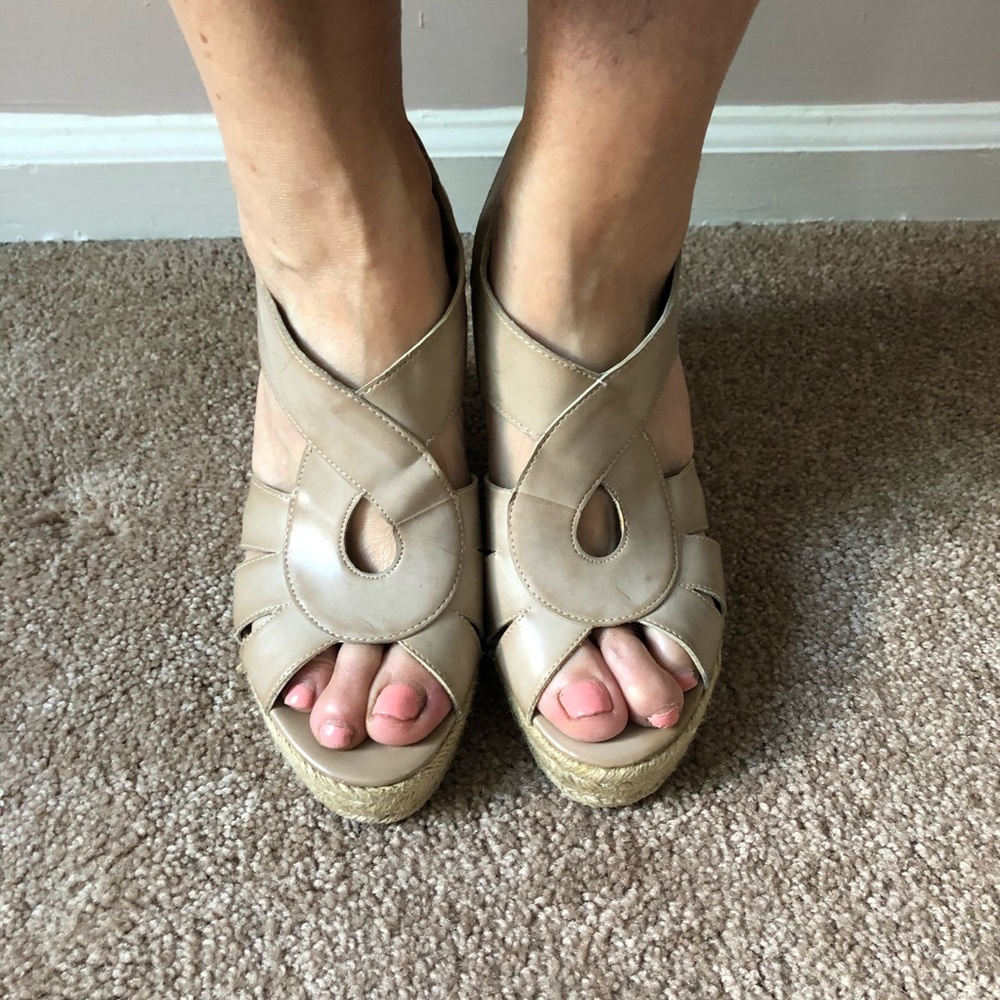 Franco Sarto Nude Wedges